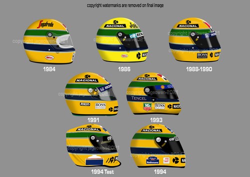 Adesivi casco ayrton senna - casco,